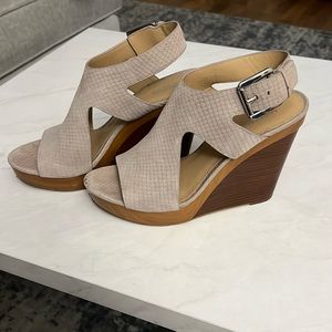 Michael Kors grey and brown wedges